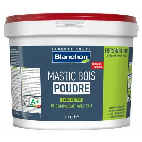 BLANCHON Mastic Bois Poudre - Bois Blanc - 5 Kg 1 BLANCHON Mastic Bois Poudre - Bois Blanc - 5 Kg