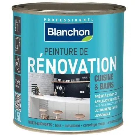 BLANCHON Peinture Rénovation Cuisine & Salle De Bain 0,5L Gris Clair 1 BLANCHON Peinture Rénovation Cuisine & Salle De Bain 0,5L Gris Clair