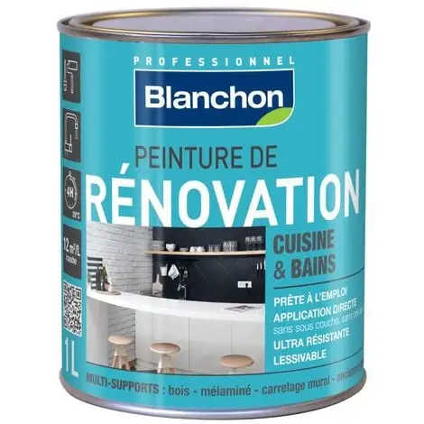 BLANCHON Peinture Rénovation Cuisine & Salle De Bain 1L Gris Clair 1 BLANCHON Peinture Rénovation Cuisine & Salle De Bain 1L Gris Clair