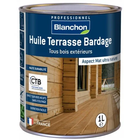 Huile Terrasse Bardage 1L - BLANCHON - Ipé 1 Huile Terrasse Bardage 1L - BLANCHON - Ipé