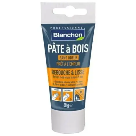 BLANCHON Pâte à Bois Prêt à L'emploi, Petites Réparations, Teinte Hêtre, Tube De 80 G 1 BLANCHON Pâte à Bois Prêt à L'emploi, Petites Réparations, Teinte Hêtre, Tube De 80 G