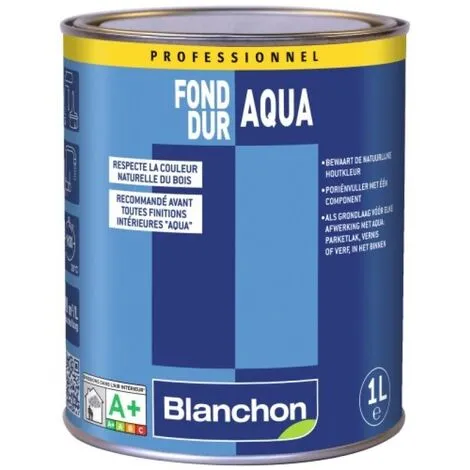BLANCHON Fond Dur Aqua-Polyuréthane Incolore Bidon De 1 Litre 1 BLANCHON Fond Dur Aqua-Polyuréthane Incolore Bidon De 1 Litre