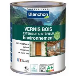 BLANCHON Vernis Bois Intérieur/Extérieur Environnement Biosourcé | 1 L - Incolore