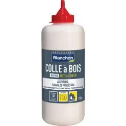 Colle Vinylique à Bois D2 Rapide - Contenance : 250 G - Couleur : Blanc - BLANCHON