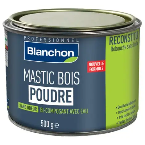 BLANCHON Mastic Bois Poudre - Chêne Rustique - 500 G 1 BLANCHON Mastic Bois Poudre - Chêne Rustique - 500 G