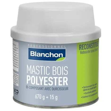 BLANCHON Mastic Bois Polyester - Chêne - 670g - Chêne 1 BLANCHON Mastic Bois Polyester - Chêne - 670g - Chêne