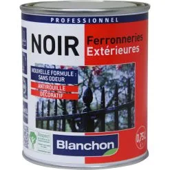 Peinture Noir Ferronneries Blanchon Antirouille 250ml Mat