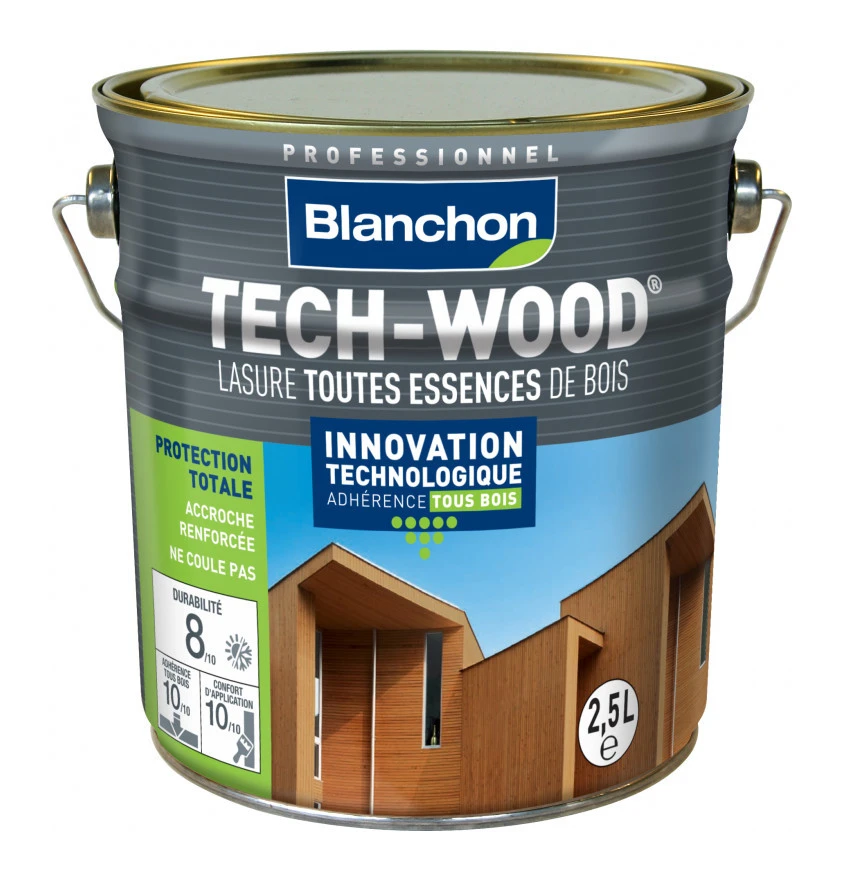 Lasure Tech-Wood Chêne Doré - 2,5L - BLANCHON - Chêne Doré 1 Lasure Tech-Wood Chêne Doré - 2,5L - BLANCHON - Chêne Doré
